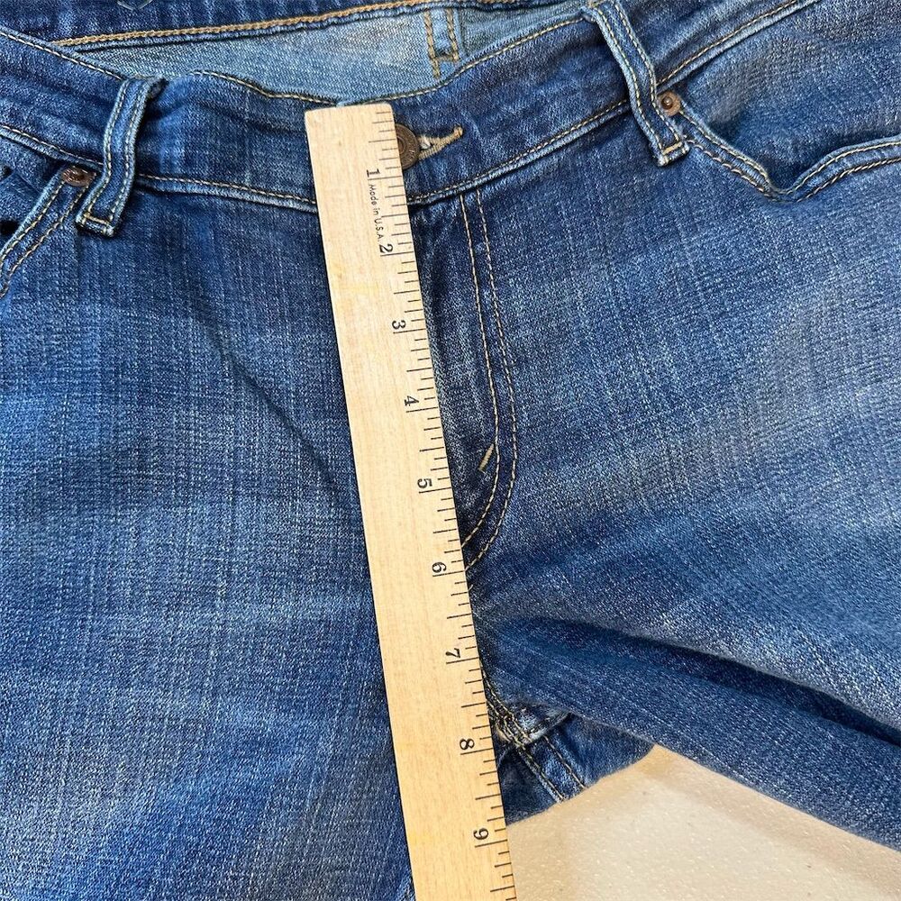 Levi's Women's Too Super Low 524 Bootcut Jeans Size 13 Blue Dark Wash - Picture 14 of 15